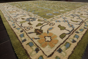 LoomBloom 8'x10' Green Hand Tufted Arts & Crafts Traditional Wool Oriental Area Rug