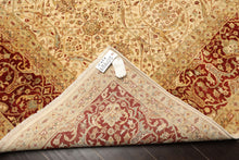 8x10 Beige, Burnt Orange, Mint Color Hand Knotted Agra Wool Traditional Oriental Rug