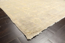 8x10 Taupe, Beige, Turquoise Color Hand Knotted Oushak New Zealand Wool Transitional Oriental Rug