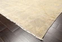 8x10 Taupe, Beige, Turquoise Color Hand Knotted Oushak New Zealand Wool Transitional Oriental Rug