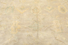 8x10 Taupe, Beige, Turquoise Color Hand Knotted Oushak New Zealand Wool Transitional Oriental Rug