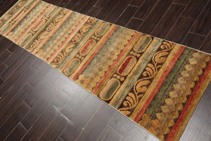 2'6''x9'9" Runner Tan Hand Knotted Art and Deco Transitional Michaelian & Kohlberg Tibetan Wool Oriental Area Rug