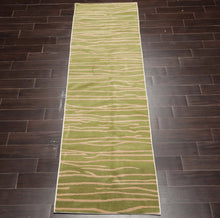 2'7''x9'10" Runner Lime Hand Knotted Graphic Modern & Contemporary Michaelian & Kohlberg Tibetan Wool Oriental Area Rug