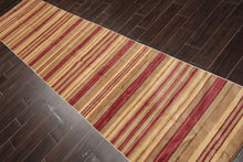 Multi Sizes Runner Rust Hand Knotted Stripes Modern & Contemporary Michaelian & Kohlberg Tibetan Wool Oriental Area Rug