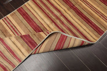 Multi Sizes Runner Rust Hand Knotted Stripes Modern & Contemporary Michaelian & Kohlberg Tibetan Wool Oriental Area Rug