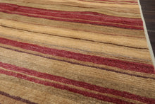 Multi Sizes Runner Rust Hand Knotted Stripes Modern & Contemporary Michaelian & Kohlberg Tibetan Wool Oriental Area Rug