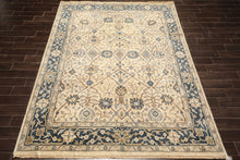 8x10 Beige, Slate, Gray Color Hand Knotted Oushak Wool Transitional Oriental Rug