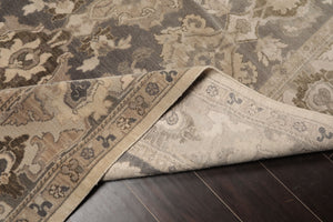 LoomBloom 7'9''x11'1" Gray Hand Knotted Distress Traditional Oushak Wool Oriental Area Rug