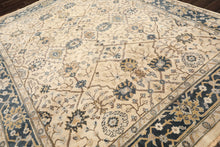 8x10 Beige, Slate, Gray Color Hand Knotted Oushak Wool Transitional Oriental Rug