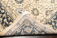 8x10 Beige, Slate, Gray Color Hand Knotted Oushak Wool Transitional Oriental Rug
