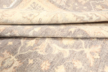 9x12 Taupe, Gray, Ivory Color Hand Knotted Peshawar Wool Transitional Oriental Rug