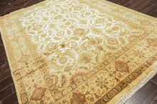 8x10 Beige, Rose, Mint Color Hand Knotted Oushak New Zealand Wool Transitional Oriental Rug