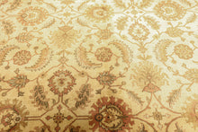 8x10 Beige, Rose, Mint Color Hand Knotted Oushak New Zealand Wool Transitional Oriental Rug