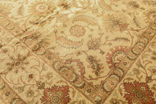 8x10 Beige, Rose, Mint Color Hand Knotted Oushak New Zealand Wool Transitional Oriental Rug