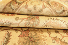 8x10 Beige, Rose, Mint Color Hand Knotted Oushak New Zealand Wool Transitional Oriental Rug