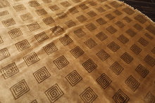 8' Round Tan, Brown, Color Hand Knotted Tibetan New Zealand Wool Modern & Contemporary Oriental Rug