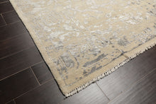 8x10 Beige, Gray, Color Hand Knotted Oushak Wool & Bamboo Silk Modern & Contemporary Oriental Rug