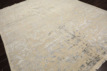 8x10 Beige, Gray, Color Hand Knotted Oushak Wool & Bamboo Silk Modern & Contemporary Oriental Rug