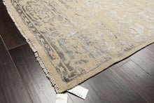 8x10 Beige, Gray, Color Hand Knotted Oushak Wool & Bamboo Silk Modern & Contemporary Oriental Rug