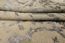 8x10 Beige, Gray, Color Hand Knotted Oushak Wool & Bamboo Silk Modern & Contemporary Oriental Rug