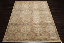 8x10 Beige, Tan, Turqoiuse Color Hand Knotted Bakhtiari Wool & Silk Transitional Oriental Rug