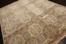 8x10 Beige, Tan, Turqoiuse Color Hand Knotted Bakhtiari Wool & Silk Transitional Oriental Rug