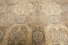 8x10 Beige, Tan, Turqoiuse Color Hand Knotted Bakhtiari Wool & Silk Transitional Oriental Rug