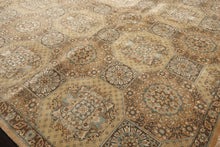 8x10 Beige, Tan, Turqoiuse Color Hand Knotted Bakhtiari Wool & Silk Transitional Oriental Rug