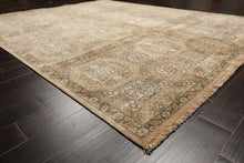 8x10 Beige, Tan, Turqoiuse Color Hand Knotted Bakhtiari Wool & Silk Transitional Oriental Rug