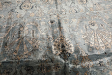 8x10 Aqua, Taupe, Beige Color Hand Knotted Tibetan Bamboo Silk Transitional Oriental Rug