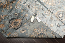 8x10 Aqua, Taupe, Beige Color Hand Knotted Tibetan Bamboo Silk Transitional Oriental Rug