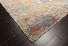 9x12 Beige, Coral, Aqua Color Hand Knotted Sherpa Wool & Bamboo Silk Modern & Contemporary Oriental Rug