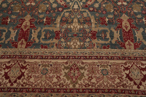 10x14 Blue, Beige Hand Knotted Super Fine Oushak 200 KPSI Wool Oriental Area Rug - Oriental Rug Of Houston