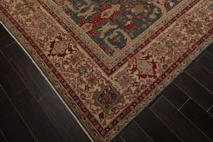 10x14 Blue, Beige Hand Knotted Super Fine Oushak 200 KPSI Wool Oriental Area Rug - Oriental Rug Of Houston