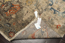 6x9 Celadon, Beige, Orange Color Hand Knotted Indo Oushak Wool Traditional Oriental Rug