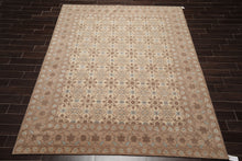 8x10 Beige, Brown, Blue Color Hand Knotted Persian Wool & Silk Transitional Oriental Rug