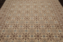 8x10 Beige, Brown, Blue Color Hand Knotted Persian Wool & Silk Transitional Oriental Rug