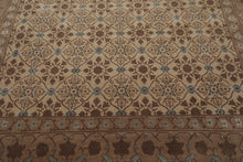 8x10 Beige, Brown, Blue Color Hand Knotted Persian Wool & Silk Transitional Oriental Rug