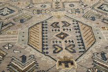 8x10 Taupe, Beige, Blue Color Hand Knotted Oushak Wool Modern & Contemporary Oriental Rug