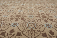 8x10 Beige, Brown, Blue Color Hand Knotted Persian Wool & Silk Transitional Oriental Rug