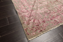 6x9 Moss, Pink, Color Hand Knotted Oushak Wool Modern & Contemporary Oriental Rug