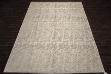 10'2''x13'8" Beige Hand Knotted Transitional Botanical Wool and Silk Oriental Area Rug