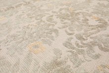 10'2''x13'8" Beige Hand Knotted Transitional Botanical Wool and Silk Oriental Area Rug