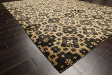 8x10 Tan, Charcoal, Color Hand Knotted Tibetan Wool Transitional Oriental Rug