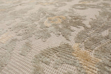 10'2''x13'8" Beige Hand Knotted Transitional Botanical Wool and Silk Oriental Area Rug