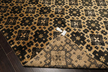 8x10 Tan, Charcoal, Color Hand Knotted Tibetan Wool Transitional Oriental Rug