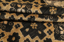 8x10 Tan, Charcoal, Color Hand Knotted Tibetan Wool Transitional Oriental Rug