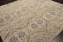 8' Square Gray, Slate, Taupe Color Hand Knotted Tibetan Wool Transitional Oriental Rug