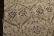 8' Square Gray, Slate, Taupe Color Hand Knotted Tibetan Wool Transitional Oriental Rug