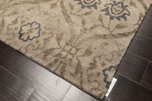 8' Square Gray, Slate, Taupe Color Hand Knotted Tibetan Wool Transitional Oriental Rug